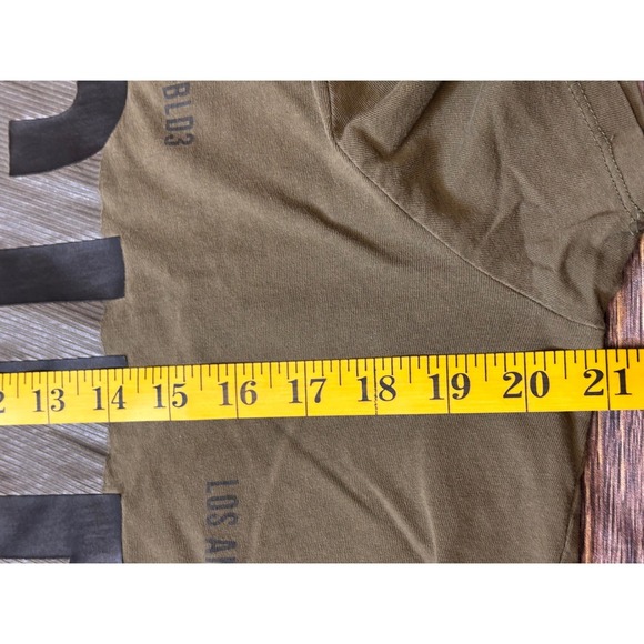 Guess Denim Atelier T Shirt Mens M Olive Green Graphic Short Sleeve Crewneck - Picture 6 of 9